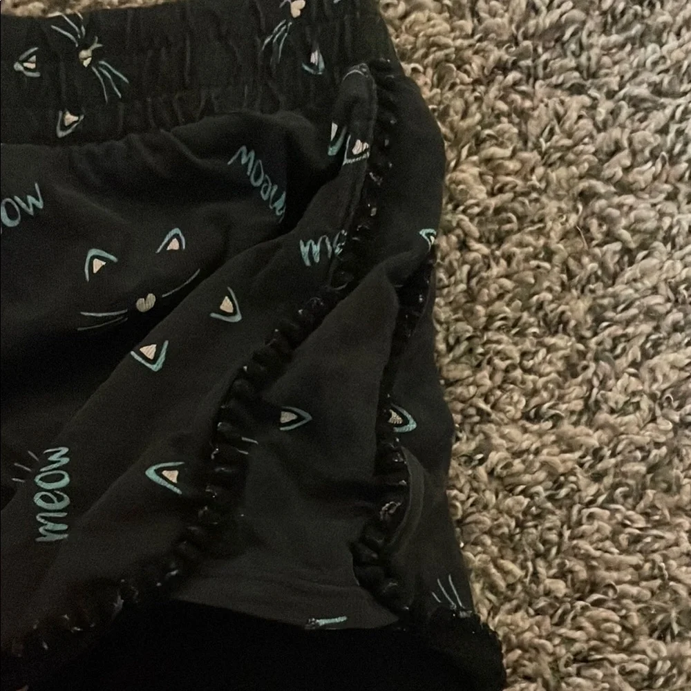 Justice Black Cat Print Kids Girls Shorts